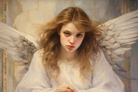 Angel with wings painting portrait adult.