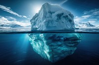 Iceberg With Above And Underwater iceberg underwater mountain.