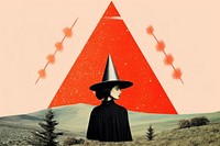 Minimal Collage Retro dreamy of witch hat art adult photography.