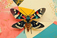 Minimal Collage Retro dreamy of insect butterfly animal art.