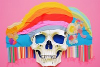 Simple abstract fabric textile illustration minimal of a skull art representation celebration.