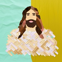 Simple fabric textile illustration minimal of a jesus art representation creativity.