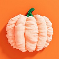 Simple fabric textile illustration minimal of a pumpkin vegetable plant food.