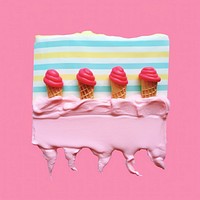 Simple fabric textile illustration minimal of a ice cream dessert icing food.