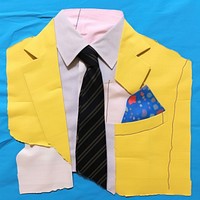 Simple fabric textile illustration minimal of a business man necktie blazer shirt.