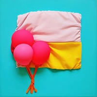Simple fabric textile illustration minimal of a balloon celebration birthday yellow.