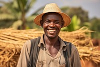 African man doing farm smiling smile agriculture.