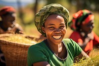 African women doing farm laughing smiling smile.