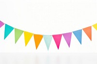 Stacked small party flags white background celebration creativity.