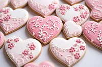 Heart shaped cookies dessert food confectionery.