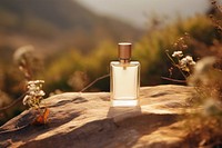 Perfume bottle landscape tranquility.