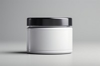 Glossy shoe polish cream jar  gray drinkware container.