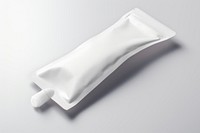 Spout pouch packaging  white gray background toothpaste.