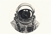 Astronaut in embroidery style drawing sketch photo.