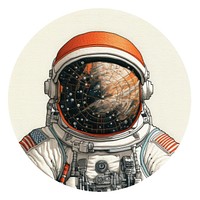 The astronaut in embroidery style astronomy adult space.