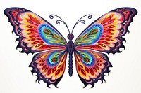 The butterfly in embroidery style pattern animal art.