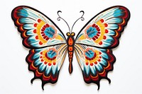 Butterfly in embroidery style pattern insect animal.