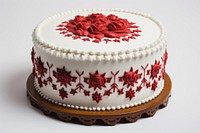 The cake in embroidery style dessert icing food.