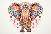 Elephant in embroidery style pattern drawing animal.