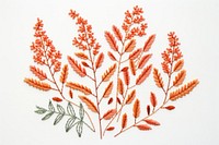 Plant in embroidery style needlework pattern art.