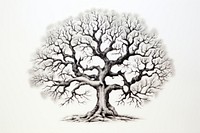 The tree in embroidery style drawing sketch plant.