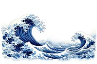 The wave in embroidery style pattern nature sea.