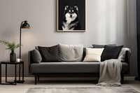 Modern and Scandinavian living room dog architecture furniture.