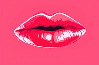 Lipstick kiss print cosmetics fashion circle.