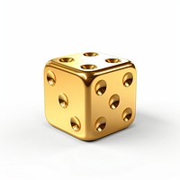 A dice game gold white background.