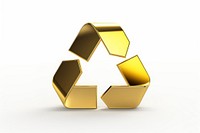 A flat recycle icon gold white background recycling.