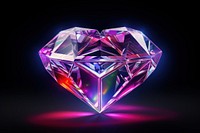 3D render of a neon diamond icon gemstone jewelry crystal.