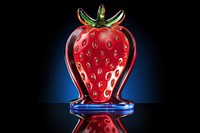3D render of a neon strawberry icon fruit plant food.