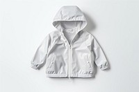 Kid raincoat  sweatshirt jacket white.