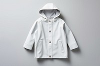 Kid raincoat  jacket white gray.