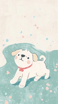 Cute puddle dog illustration cartoon animal mammal.