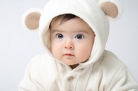 Baby portrait hood photography.