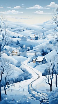  Snowy scene landscape outdoors winter. AI generated Image by rawpixel.