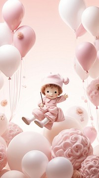  Girl balloon baby hat representation. AI generated Image by rawpixel.