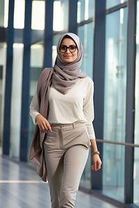 A joyful Middle east woman teacher looking scarf adult.