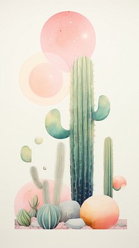 Cactus plant creativity cartoon.