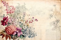Bouquet with Paris style border backgrounds painting pattern.