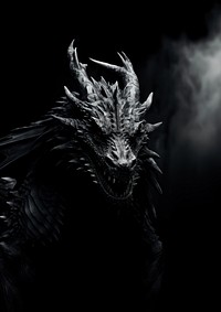 A dragon black monochrome darkness.