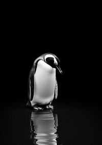 A penguin animal black white.