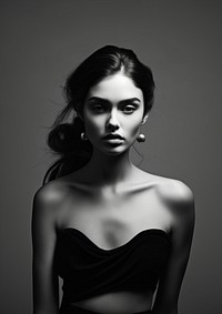 A woman portrait photography fashion black.