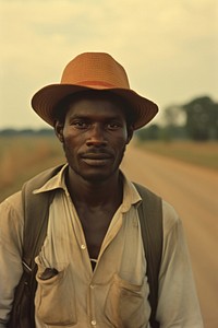 African man travelling portrait adult photo.