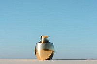 Brass vase bottle sky simplicity.