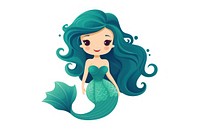 Cute vector mermaid cartoon underwater creativity.