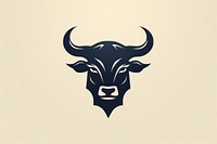 Vintage bull vector logo buffalo animal mammal.