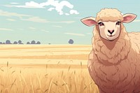 Sheep in a field landscape livestock animal.