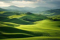  Hills green landscape panoramic. AI generated Image by rawpixel.